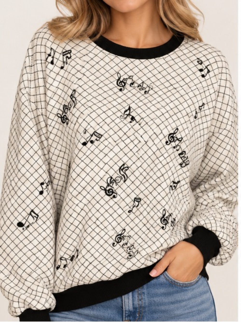 Vintage BonWorth Shirt with Embroidered Musical Notes
